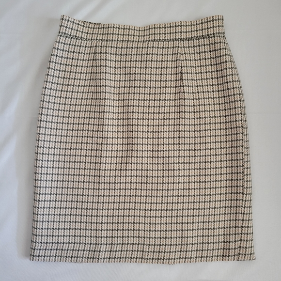 Yellow Plaid Pencil Wool Blend Skirt Size XS - Picture 1 of 10